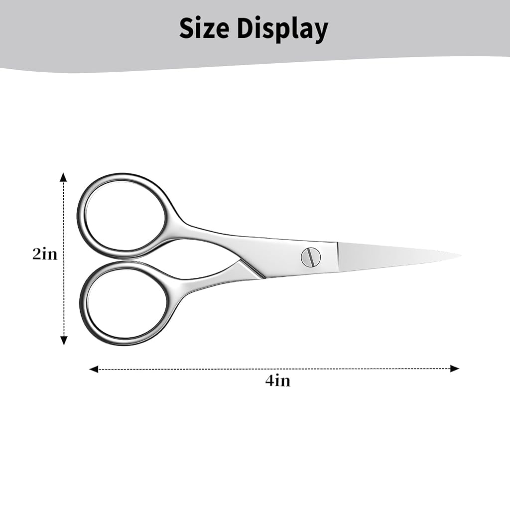 MAYCREATE® Small Grooming Scissors - Stainless Steel Facial Hair Trimmer with Pointed Tip MAYCREATE® Small Grooming Scissors - Stainless Steel Facial Hair Trimmer with Pointed Tip